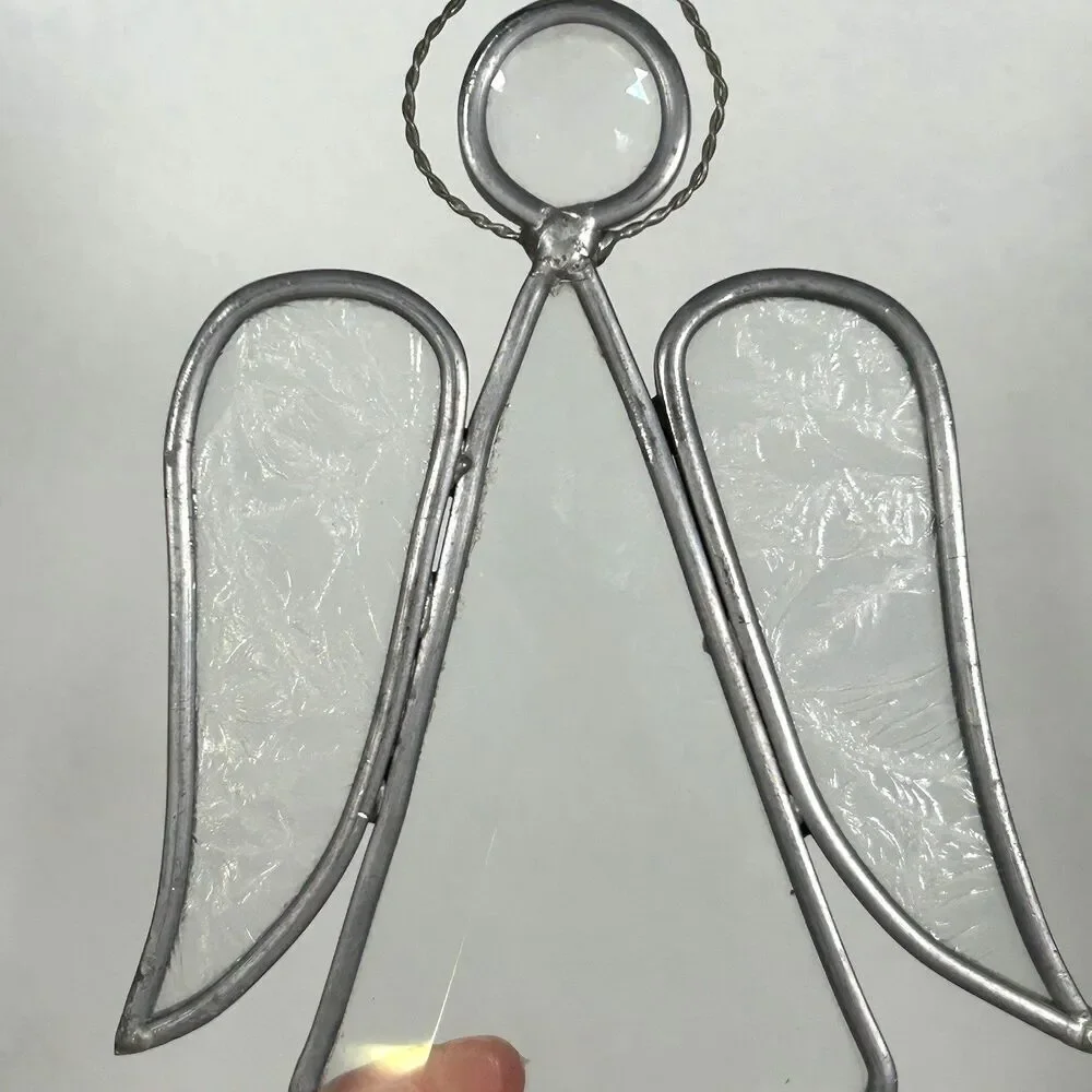Angel Leaded Glass Sun Catcher Clear Halo Artsy Windo Decor